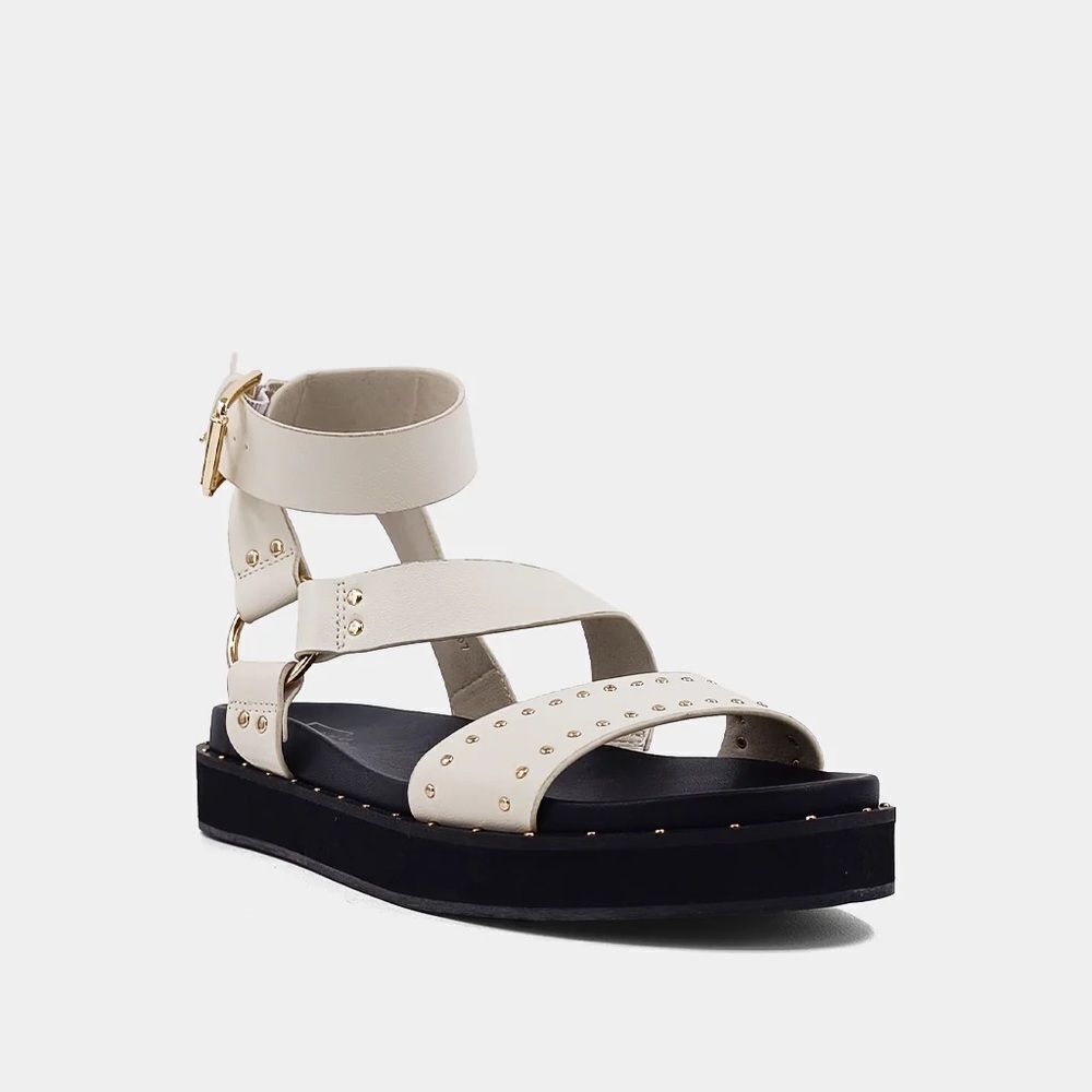 Shu Shop Cameron Cream Studded Ankle Strap Sandals
NEW in Box size 6